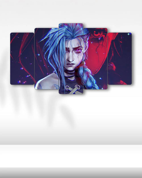 Arcane, Jinx Karanlık Yüz - 5 Parçalı Tablo