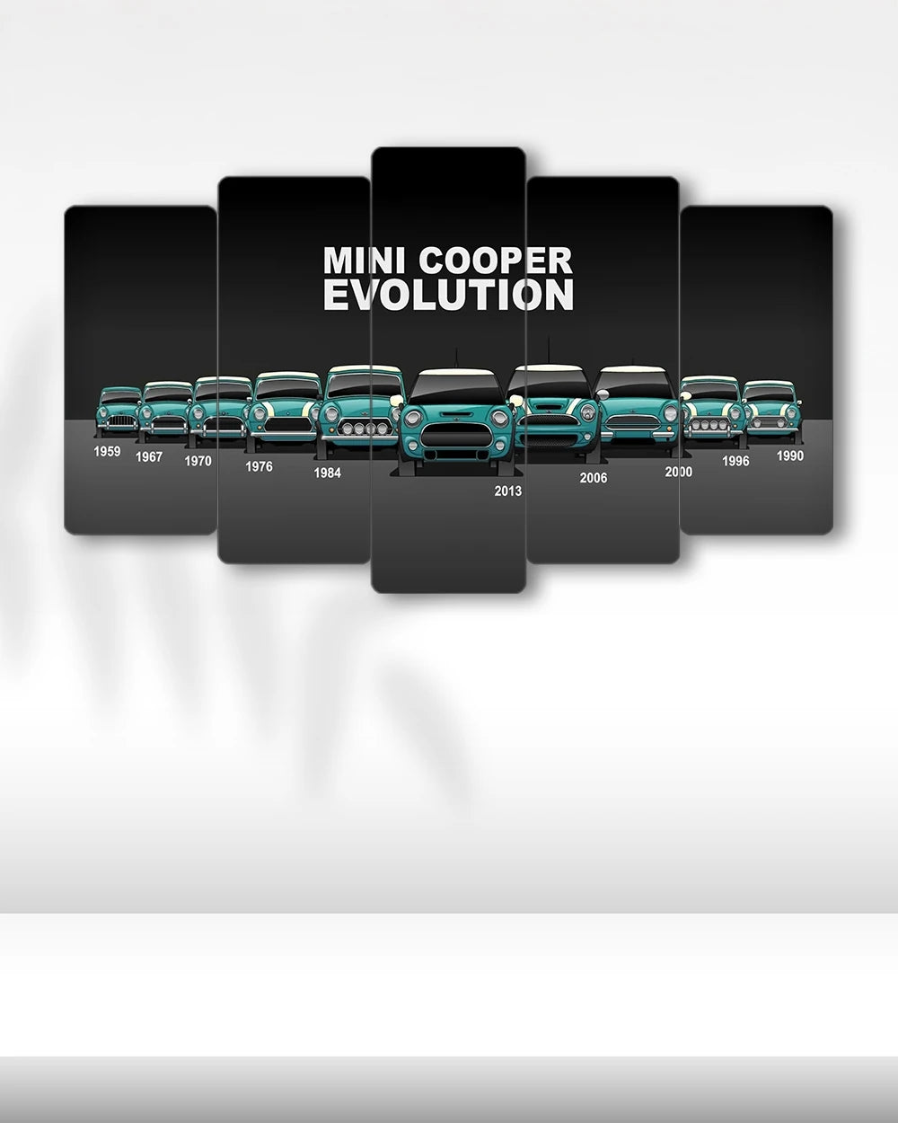 Mini Cooper Evrimi - 5 Parçalı Araba Tablo