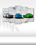 Renkli Dodge Challenger 2015 - 5 Parçalı Araba Tablo