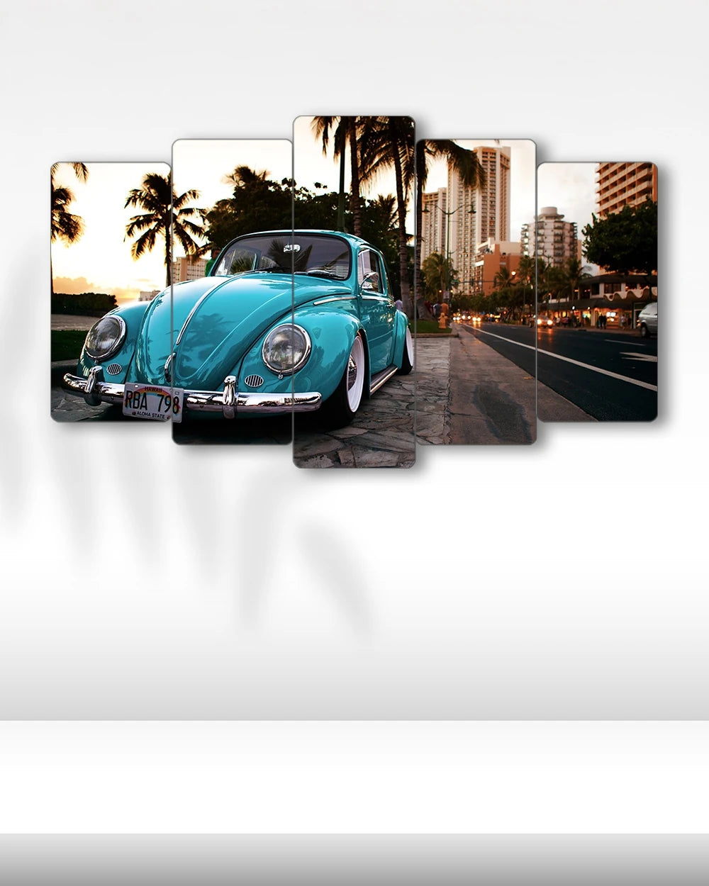1963 Turkuaz Vosvos - 5 Parçalı Araba Tablo