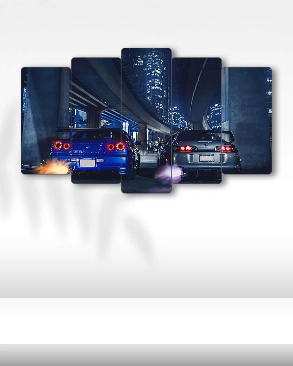 Nissan Skyline R34 & Toyota Supra MK4 - 5 Parçalı Araba Tablo