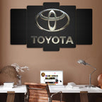 Toyota Logo - 5 Parçalı Araba Tablo
