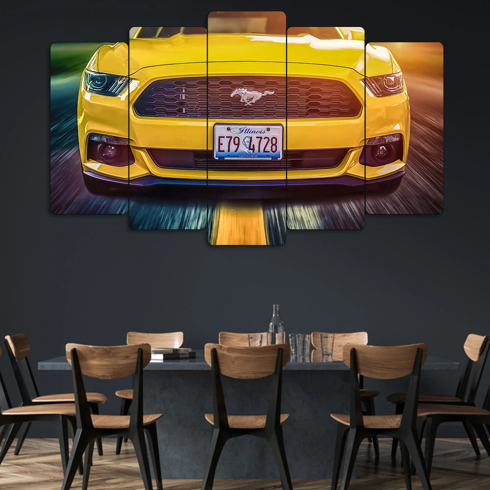 Ford Mustang - 5 Parçalı Araba Tablo