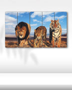 Aslan, Jaguar, Kaplan - 5 Parçalı Tablo