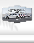 Volkswagen Golf Evrimi MK1-MK8 - 5 Parçalı Araba Tablo