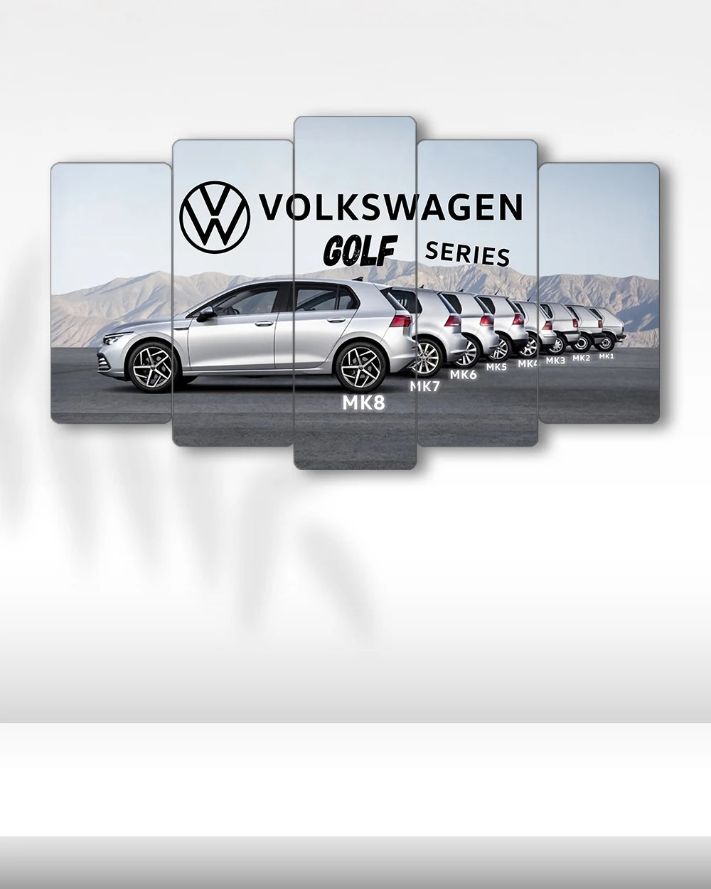 Volkswagen Golf Evrimi MK1-MK8 - 5 Parçalı Araba Tablo