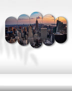 New York Şehir Manzarası - 5 Parçalı Tablo