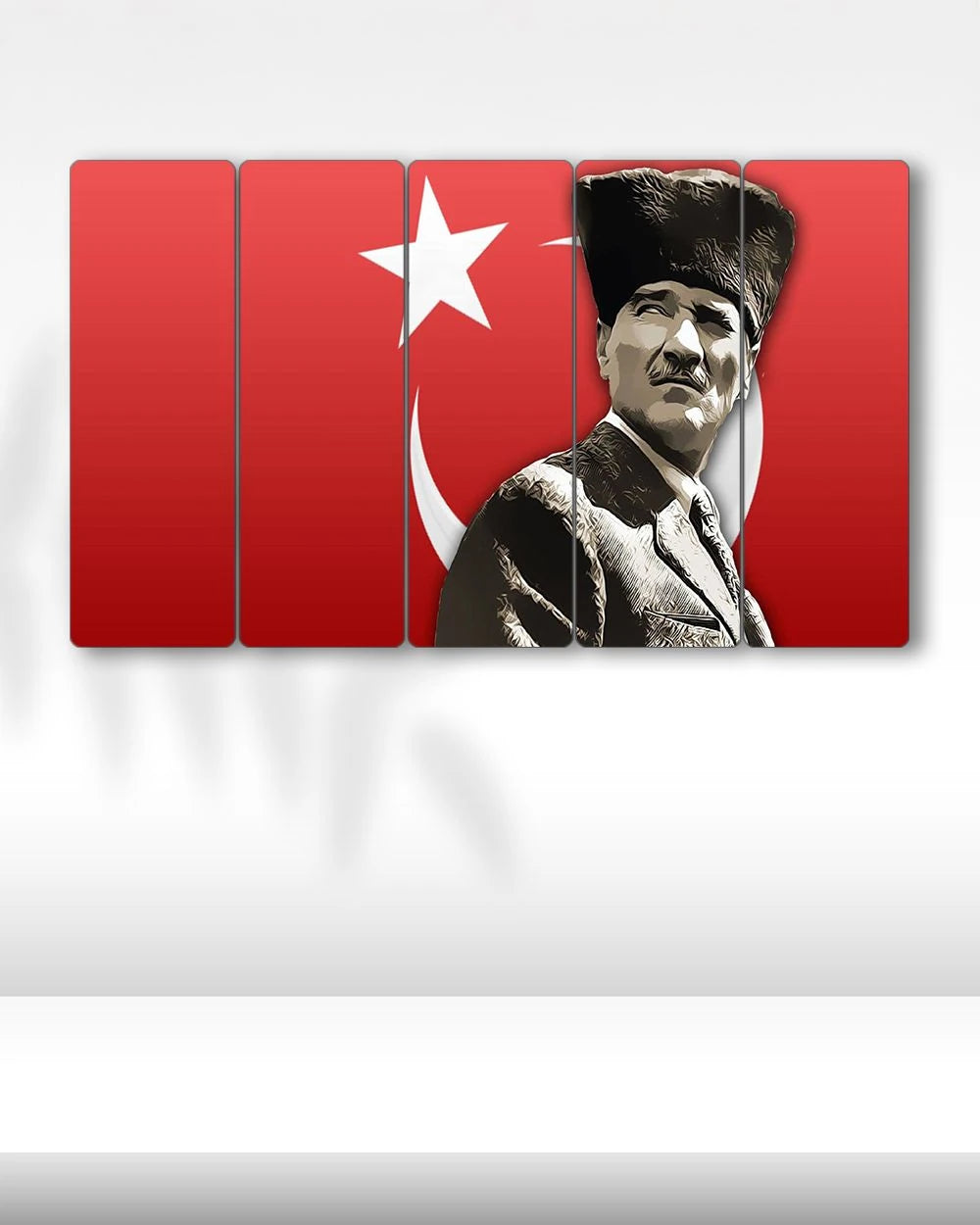 Mustafa Kemal Atatürk, Türk Bayrağı - 5 Parçalı Tablo