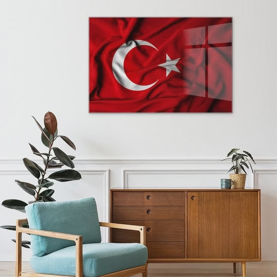 Türk Bayrağı - Cam Tablo